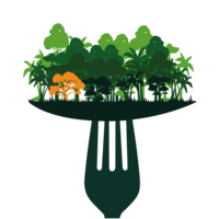Illustration/grafik af skov på gaflen