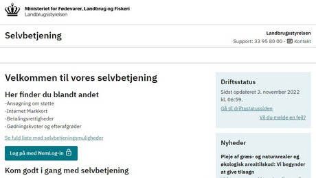 Miniatureudgave af forsiden på hjemmesiden for Selvbetjening.lbst.dk